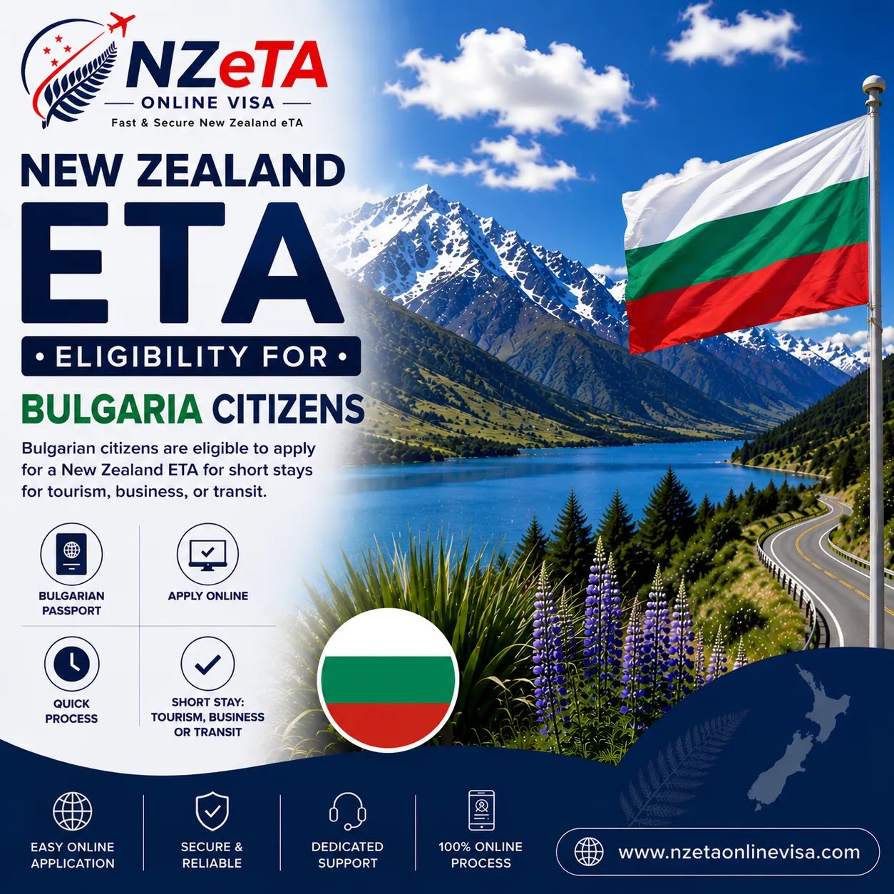 New Zealand eTA for Bulgarian citizens – NZeTA Bulgaria application guide